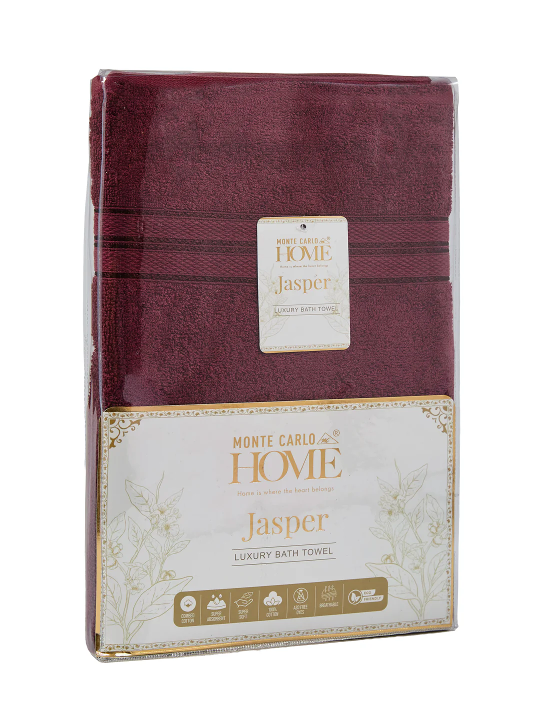 Essential Maroon 100% Cotton Solid 400 GSM Bath Towel Jasper 1 Pc Pvc Pack - Image 9