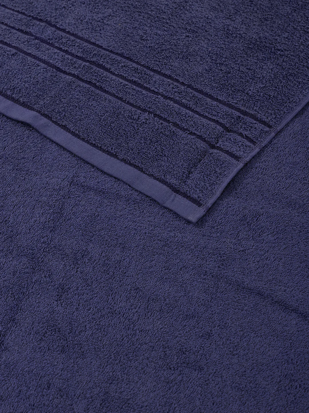 Essential Navy Blue 100% Cotton Solid 340 GSM Bath Towel Soho Small 1 Pc Pvc Pack - Image 6