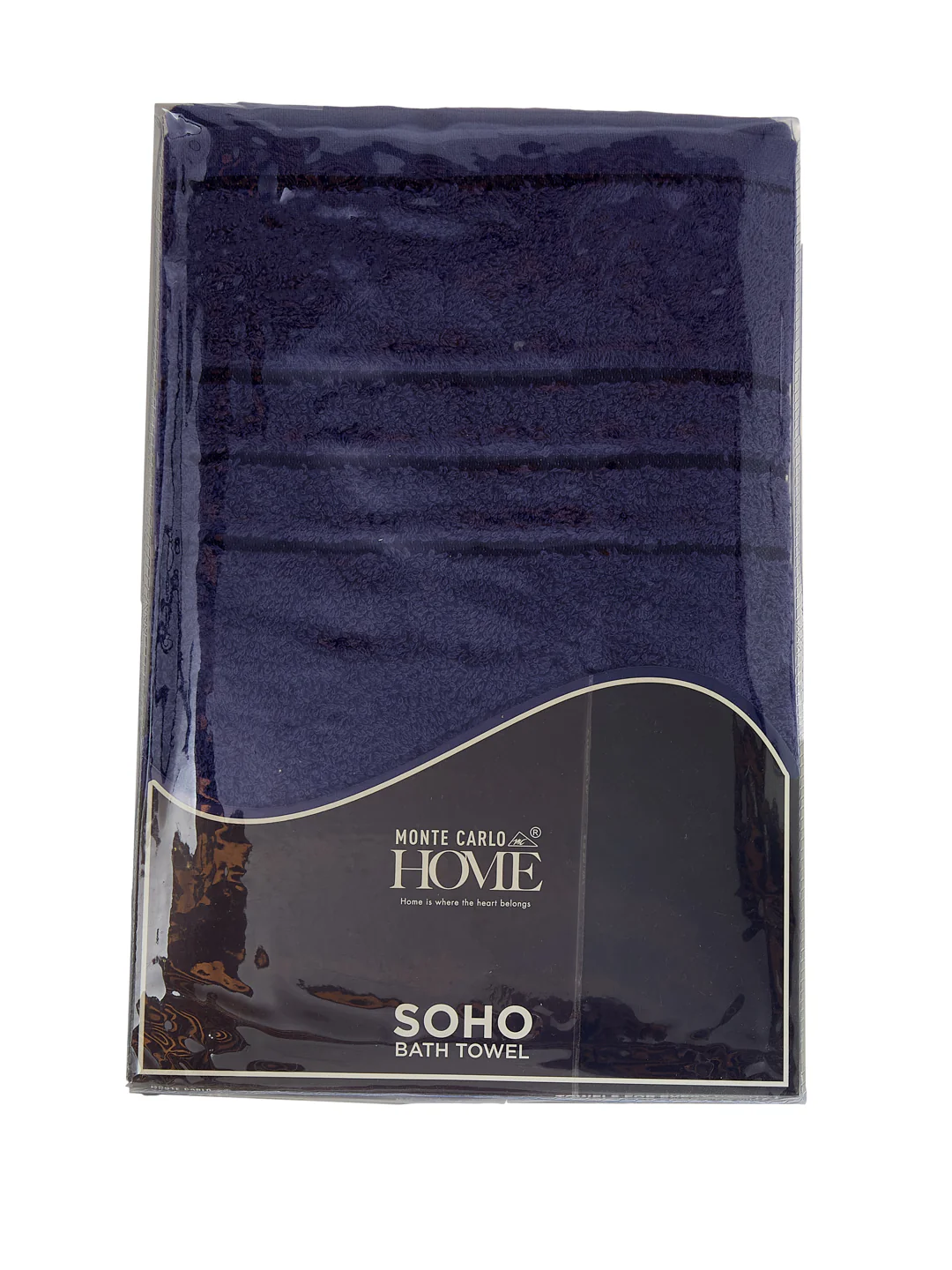 Essential Navy Blue 100% Cotton Solid 340 GSM Bath Towel Soho Small 1 Pc Pvc Pack - Image 9