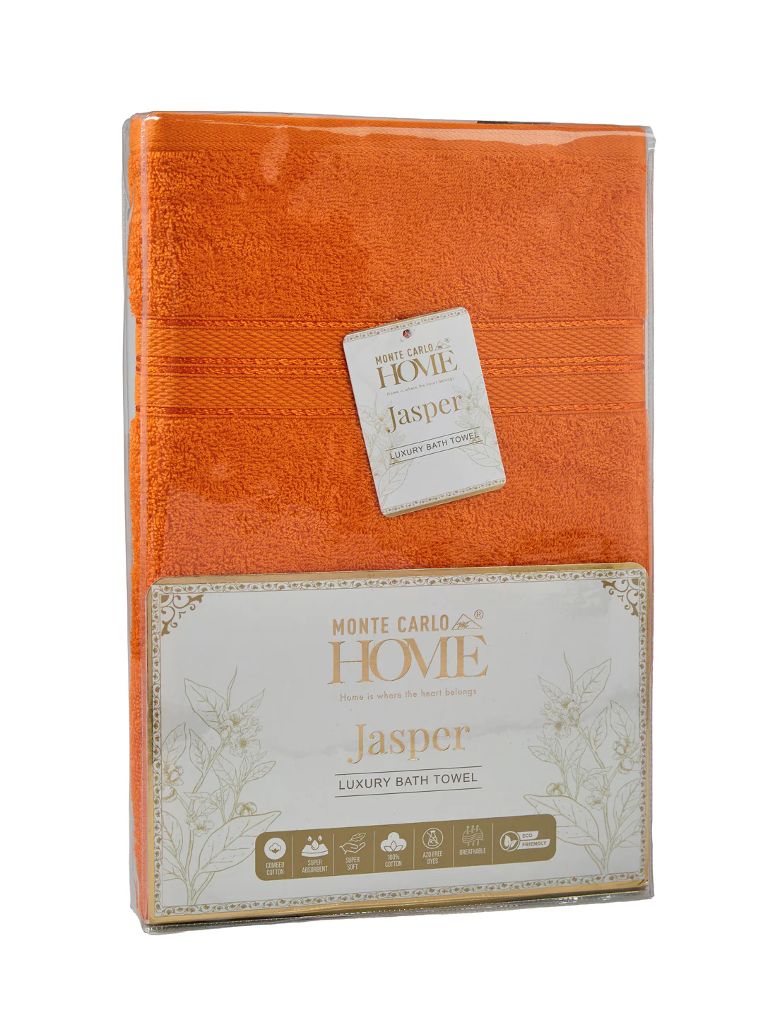 Essential Orange 100% Cotton Solid 400 GSM Bath Towel Jasper 1 Pc Pvc Pack - Image 9