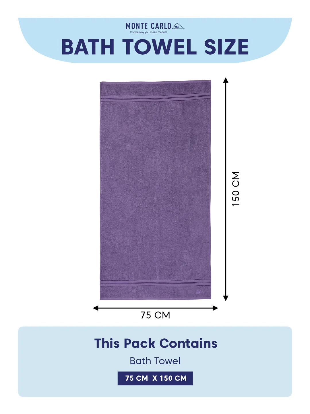 Essential Purple 100% Cotton Solid 400 GSM Bath Towel Jasper 1 Pc Pvc Pack - Image 8