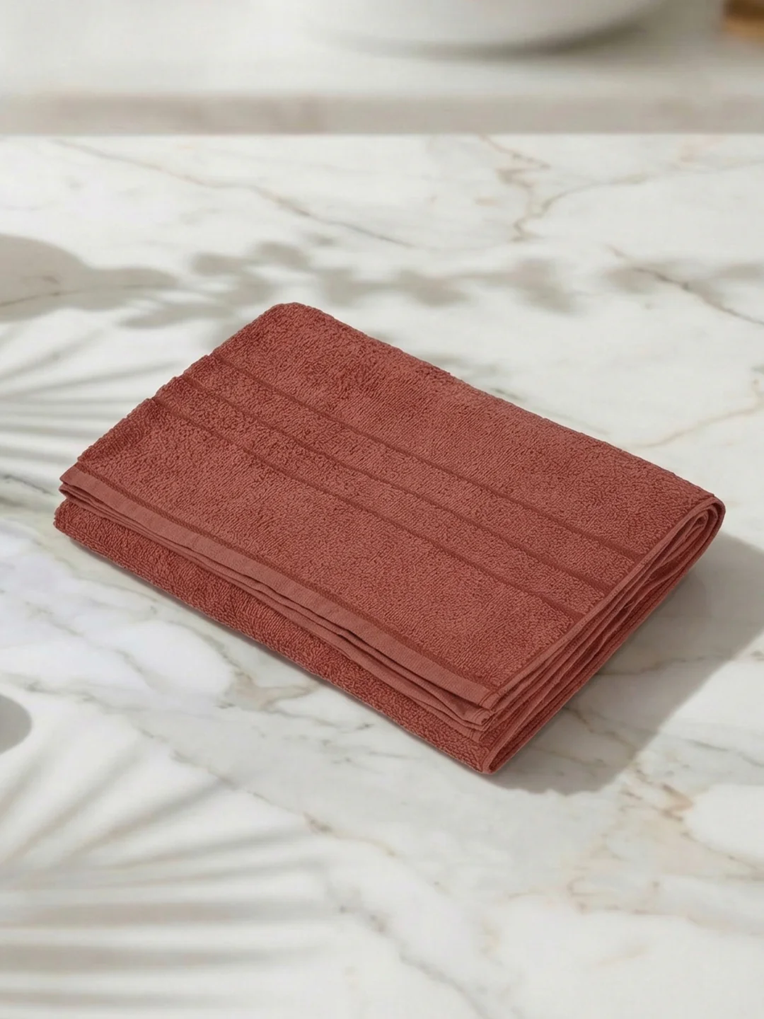 Essential Rust 100% Cotton Solid 340 GSM Bath Towel Soho 1 Pc Pvc Pack - Image 2