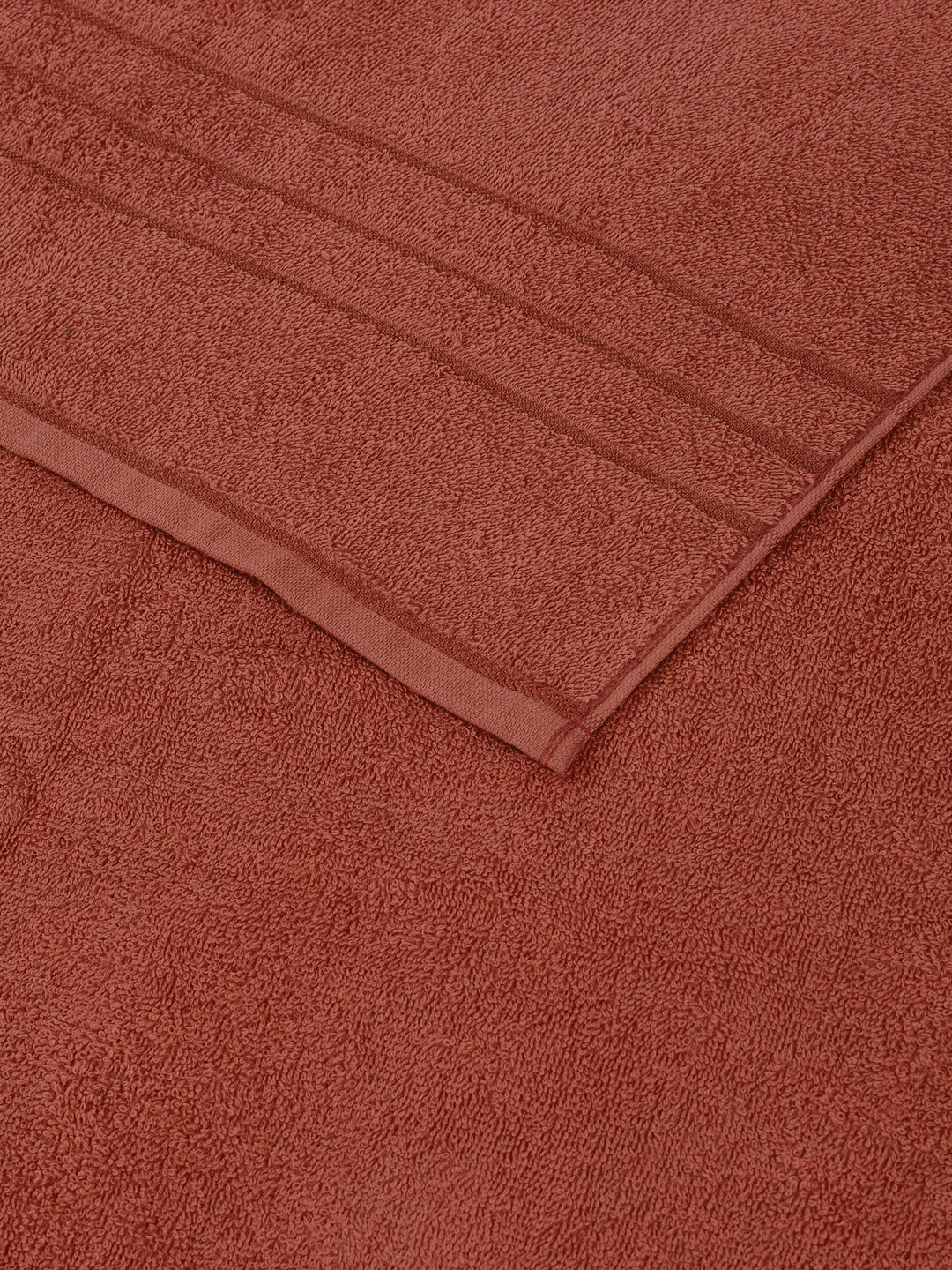 Essential Rust 100% Cotton Solid 340 GSM Bath Towel Soho 1 Pc Pvc Pack - Image 6