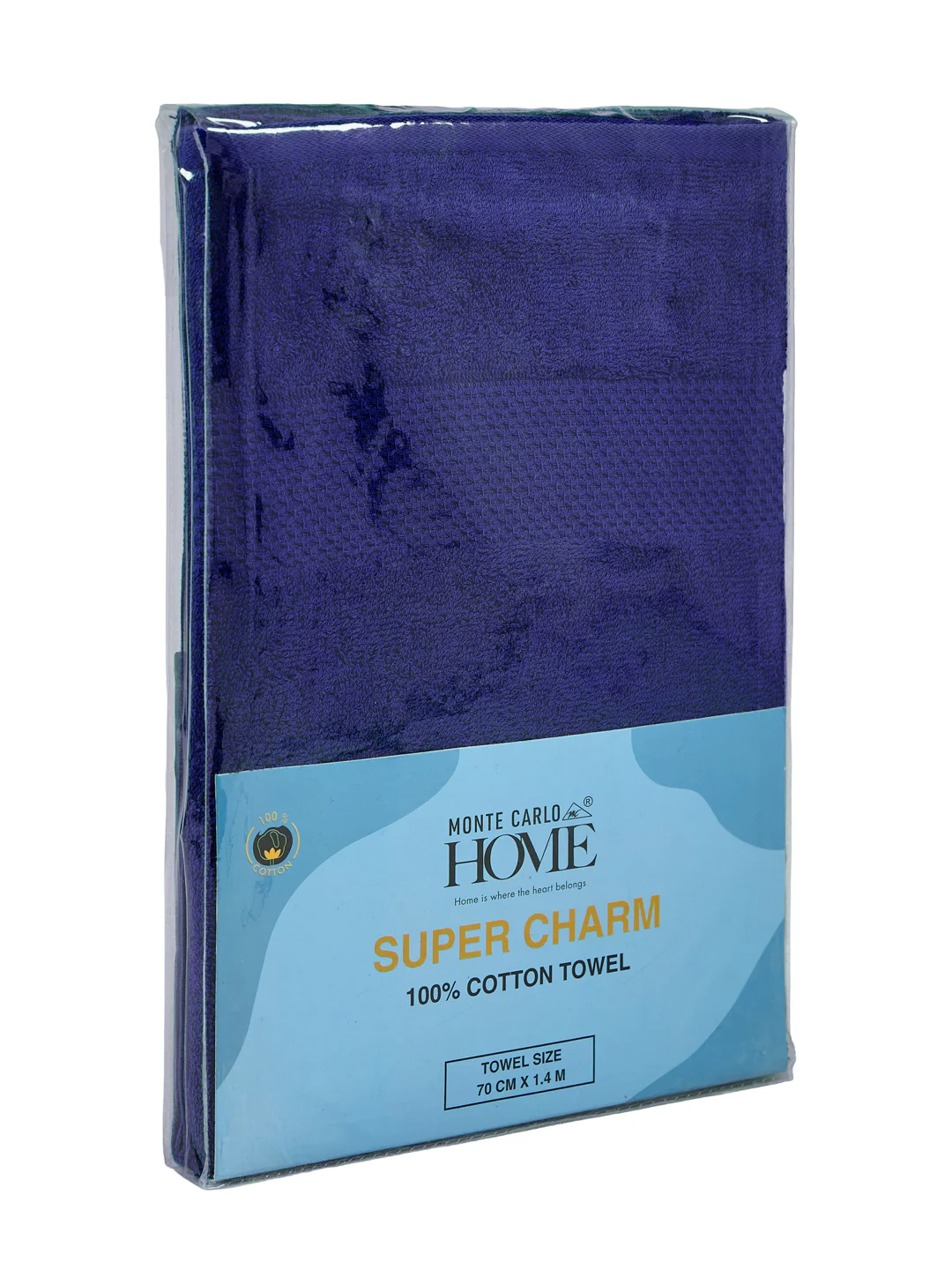 Essential Twilight Blue 100% Cotton Solid 380 GSM Bath Towel Super Charm 1 Pc Pvc Pack - Image 9