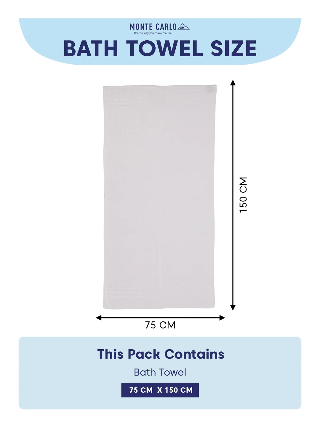 Essential White 100% Cotton Solid 340 GSM Bath Towel Soho 1 Pc Pvc Pack - Image 8