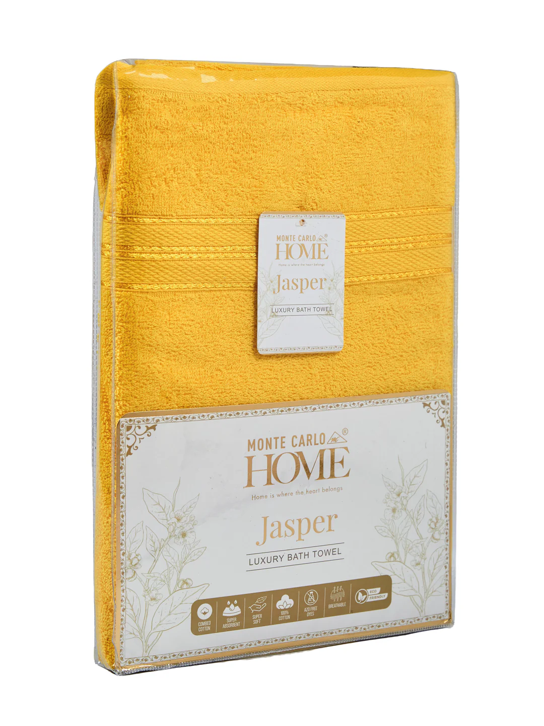 Essential Yellow 100% Cotton Solid 400 GSM Bath Towel Jasper 1 Pc Pvc Pack - Image 9