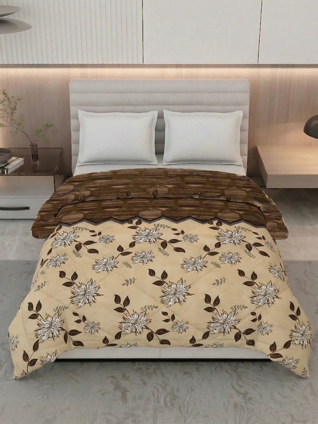 Floral Print Double Bed 3 Ply 105 GSM Comforter Timeless Collection Weight 1.6 kg - Image 4