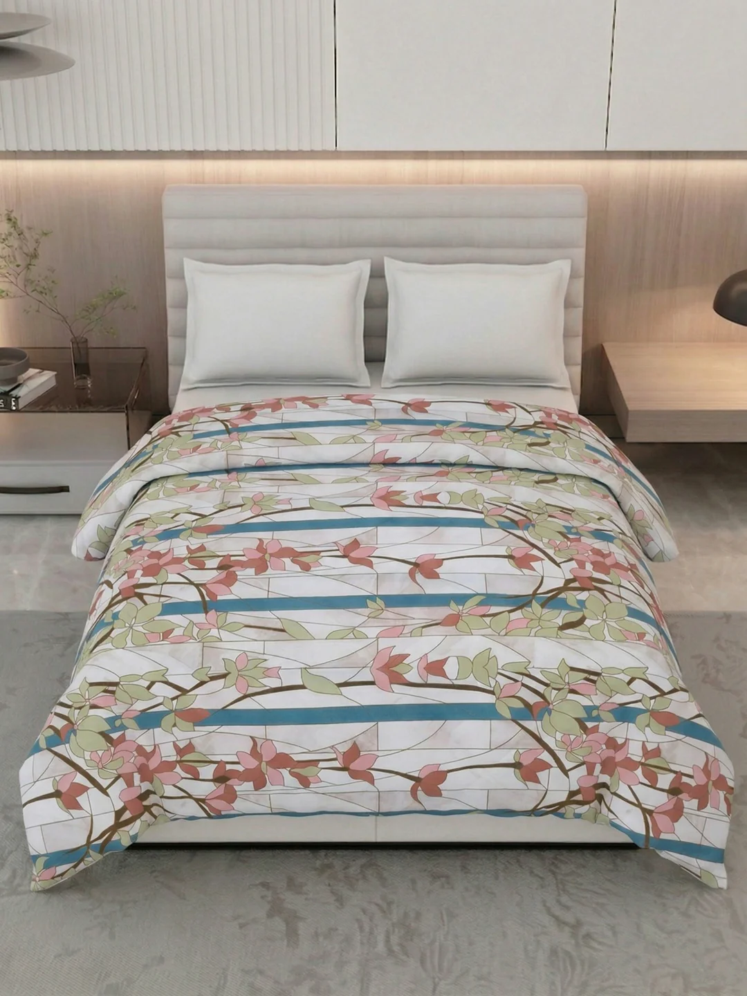 Floral Print King Size 3 Ply 150 GSM Comforter Prestige Collection Weight 2.5 kg - Image 4