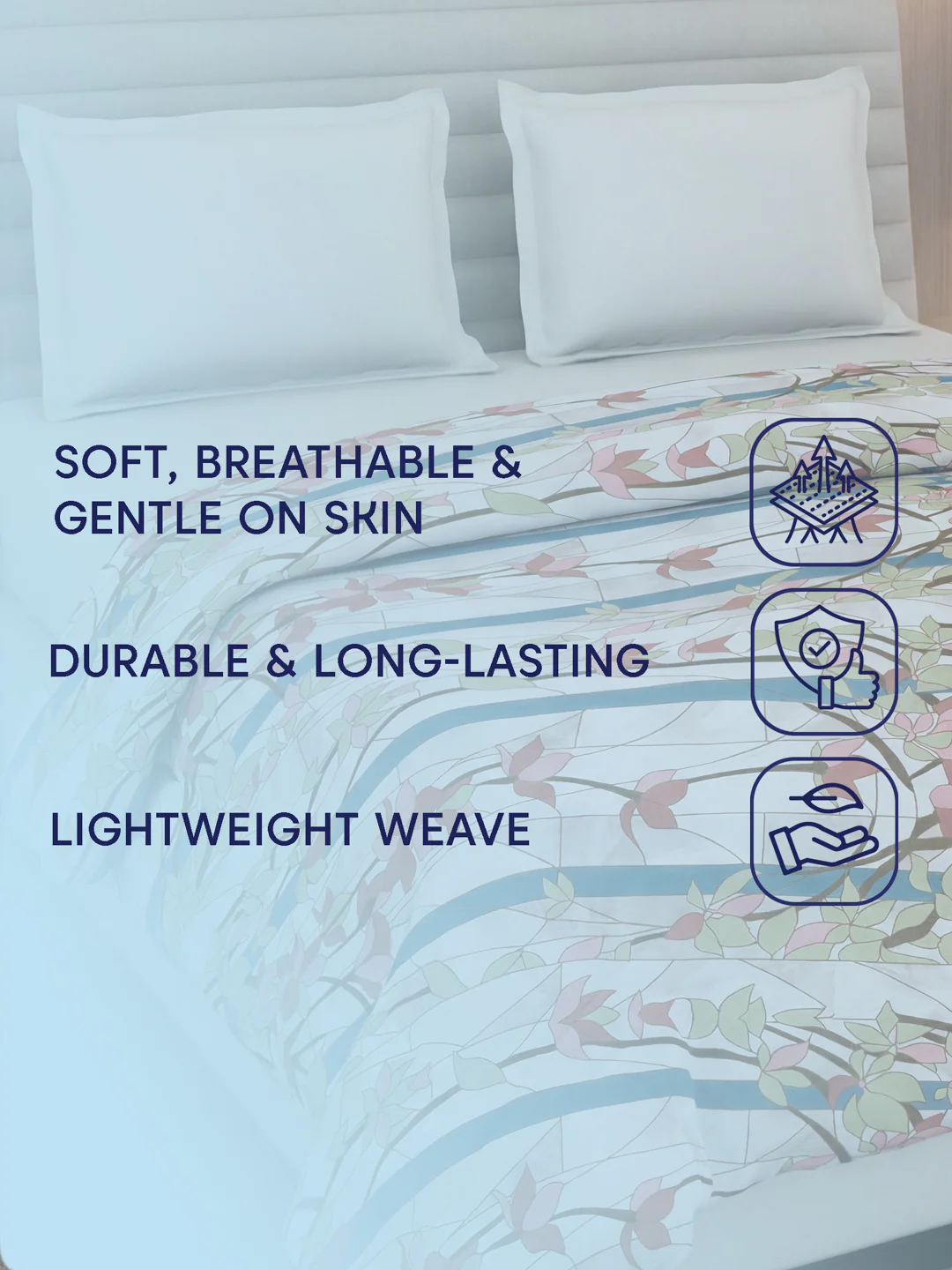 Floral Print King Size 3 Ply 150 GSM Comforter Prestige Collection Weight 2.5 kg - Image 9