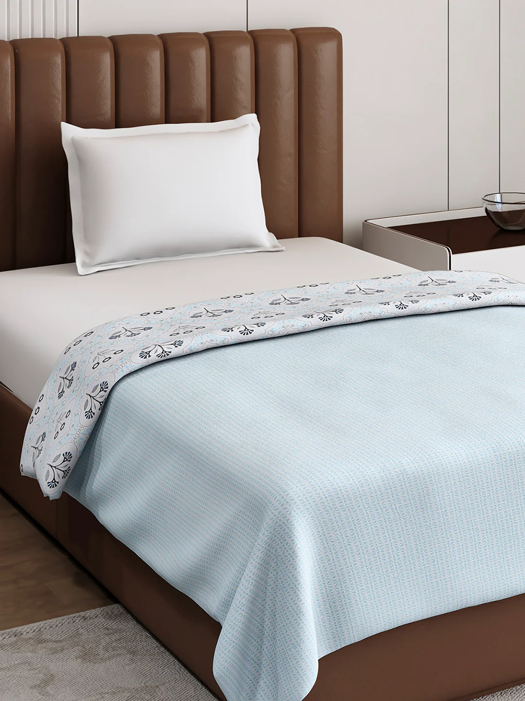 Floral Print Single Bed 150 GSM Dohar for Mild Winter - (Daisy) - Image 6