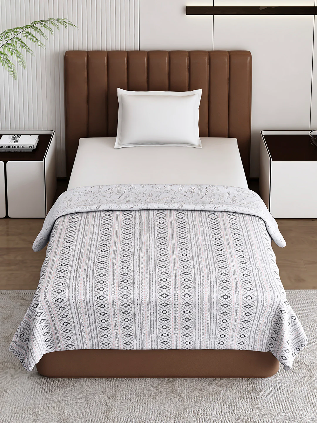 Floral Print Single Bed 150 GSM Dohar for Mild Winter - (Daisy) - Image 3