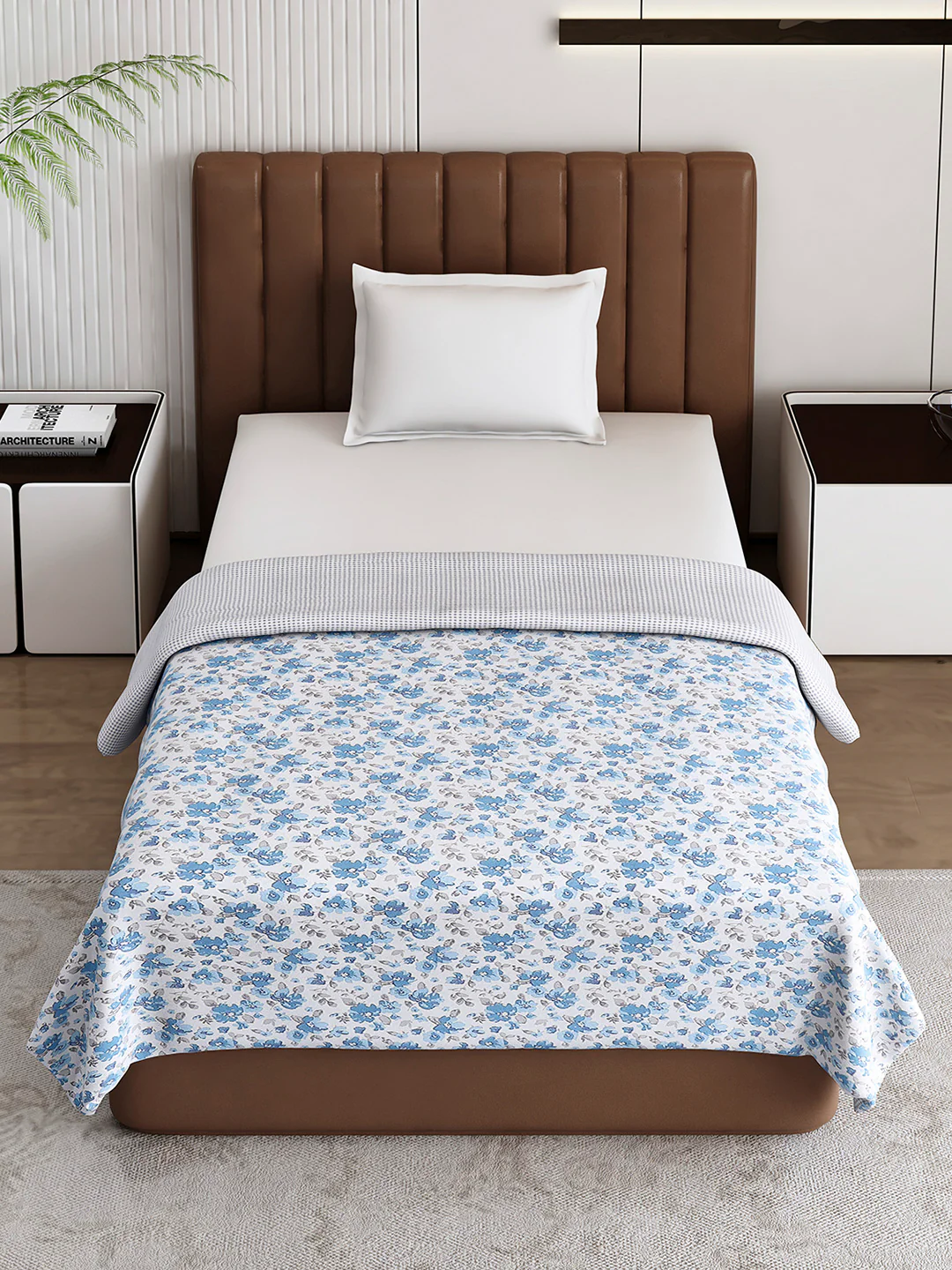Floral Print Single Bed 150 GSM Dohar for Mild Winter - (Daisy) - Image 3