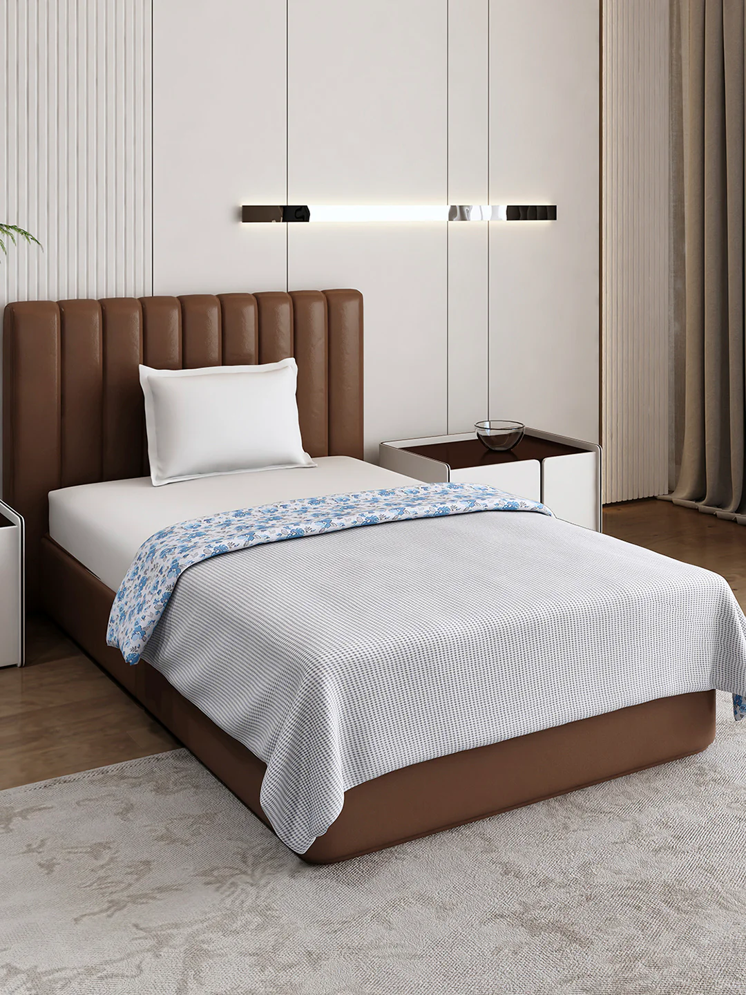 Floral Print Single Bed 150 GSM Dohar for Mild Winter - (Daisy) - Image 5