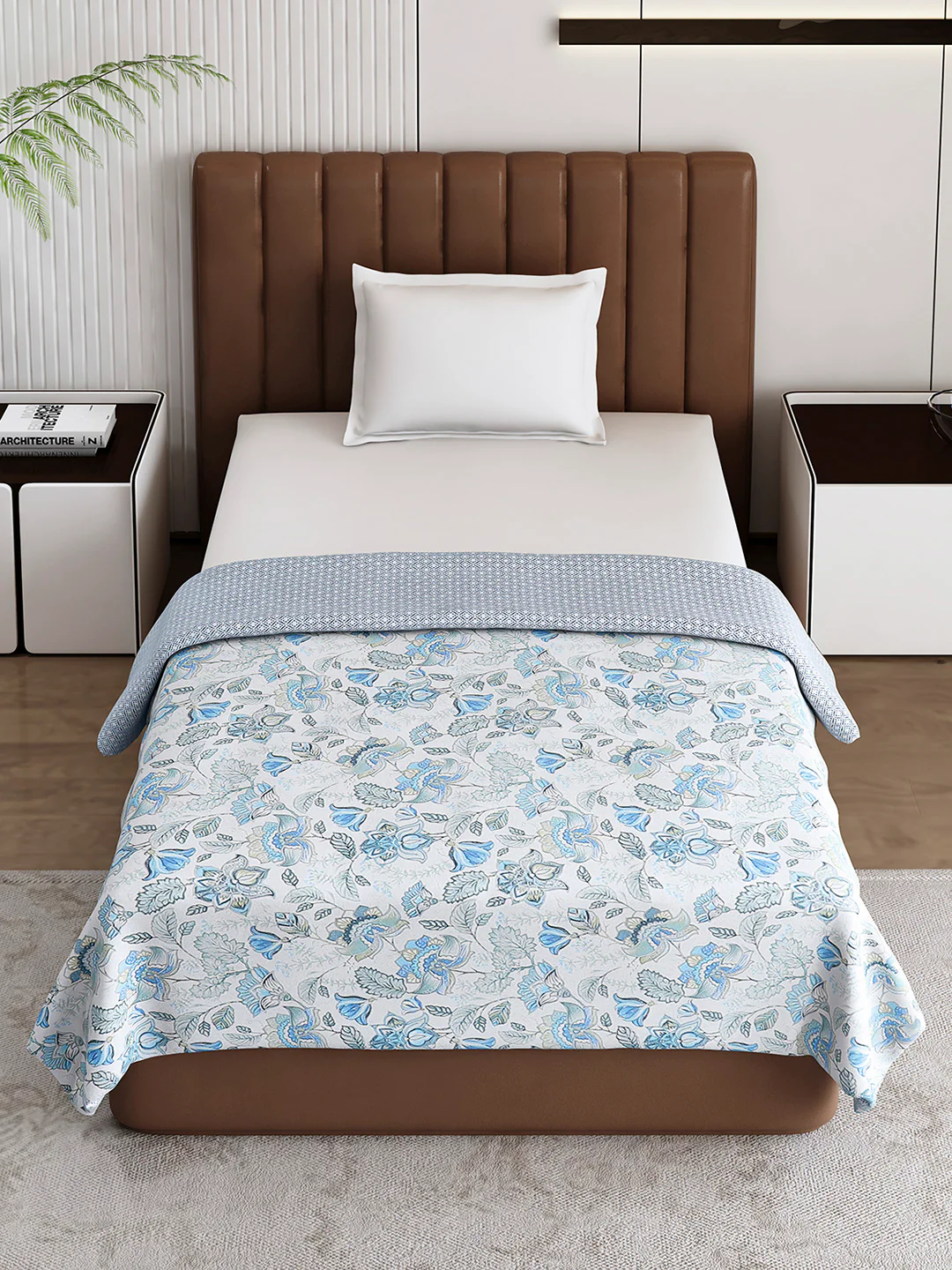 Floral Print Single Bed 150 GSM Dohar for Mild Winter - (Daisy) - Image 3