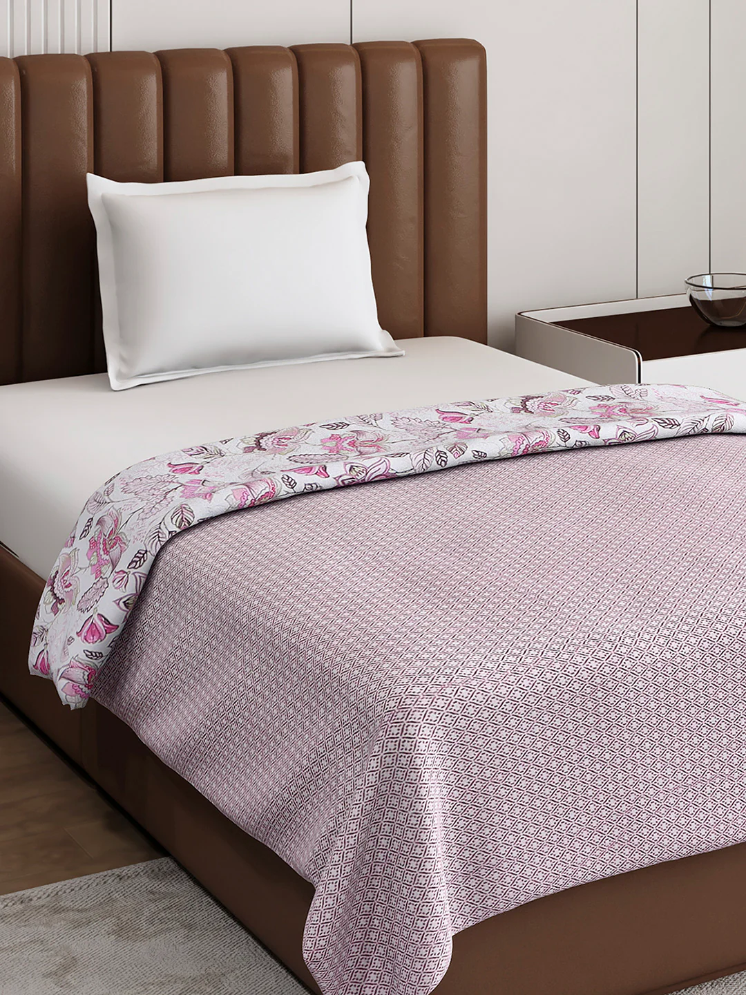 Floral Print Single Bed 150 GSM Dohar for Mild Winter - (Daisy) - Image 6