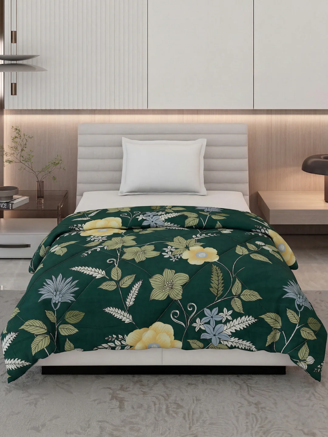 Floral Print Single Bed 3 Ply 105 GSM Comforter Timeless Collection Weight 950 g - Image 3