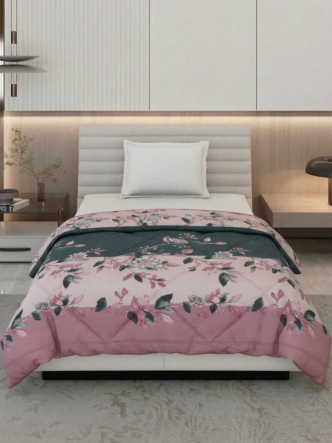 Floral Print Single Bed 3 Ply 105 GSM Comforter Timeless Collection Weight 950 g - Image 3