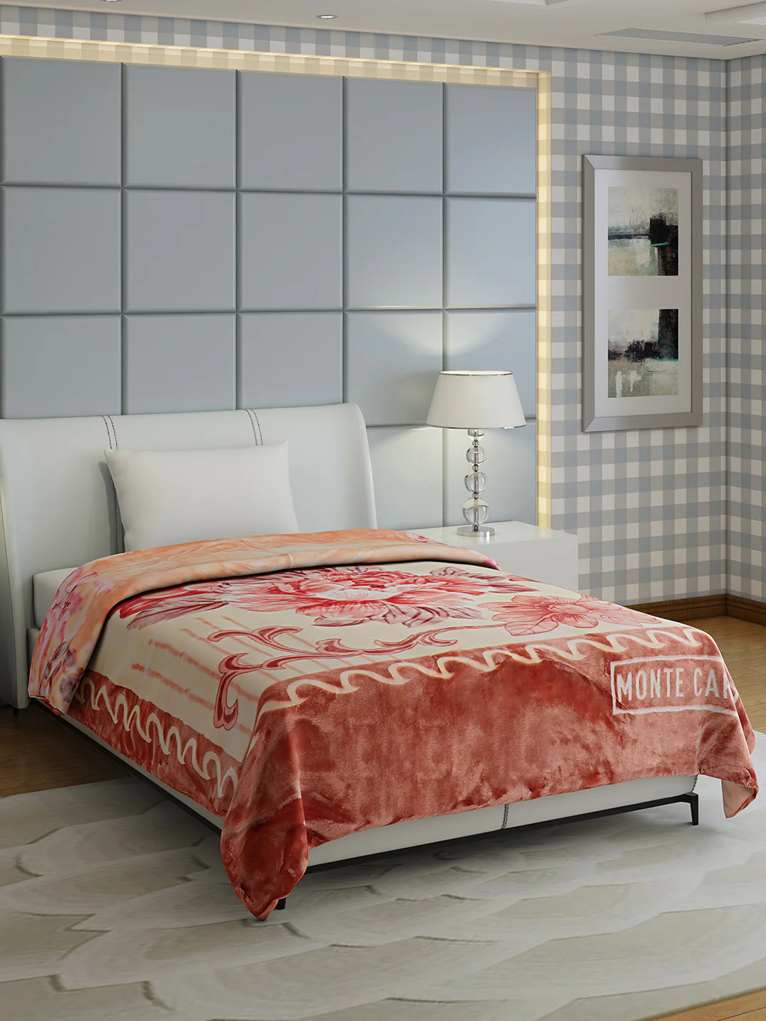 Floral Print Single Bed 852 GSM Blanket for Heavy Winter -2 Ply (Weight 3 kg) - Image 5