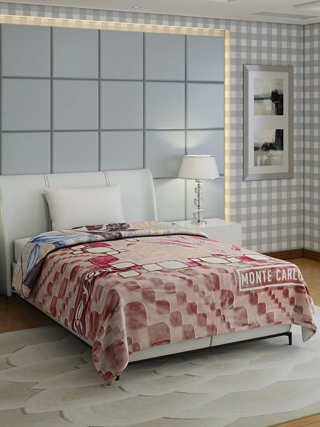 Floral Print Single Bed 852 GSM Blanket for Heavy Winter -2 Ply (Weight 3 kg) - Image 5