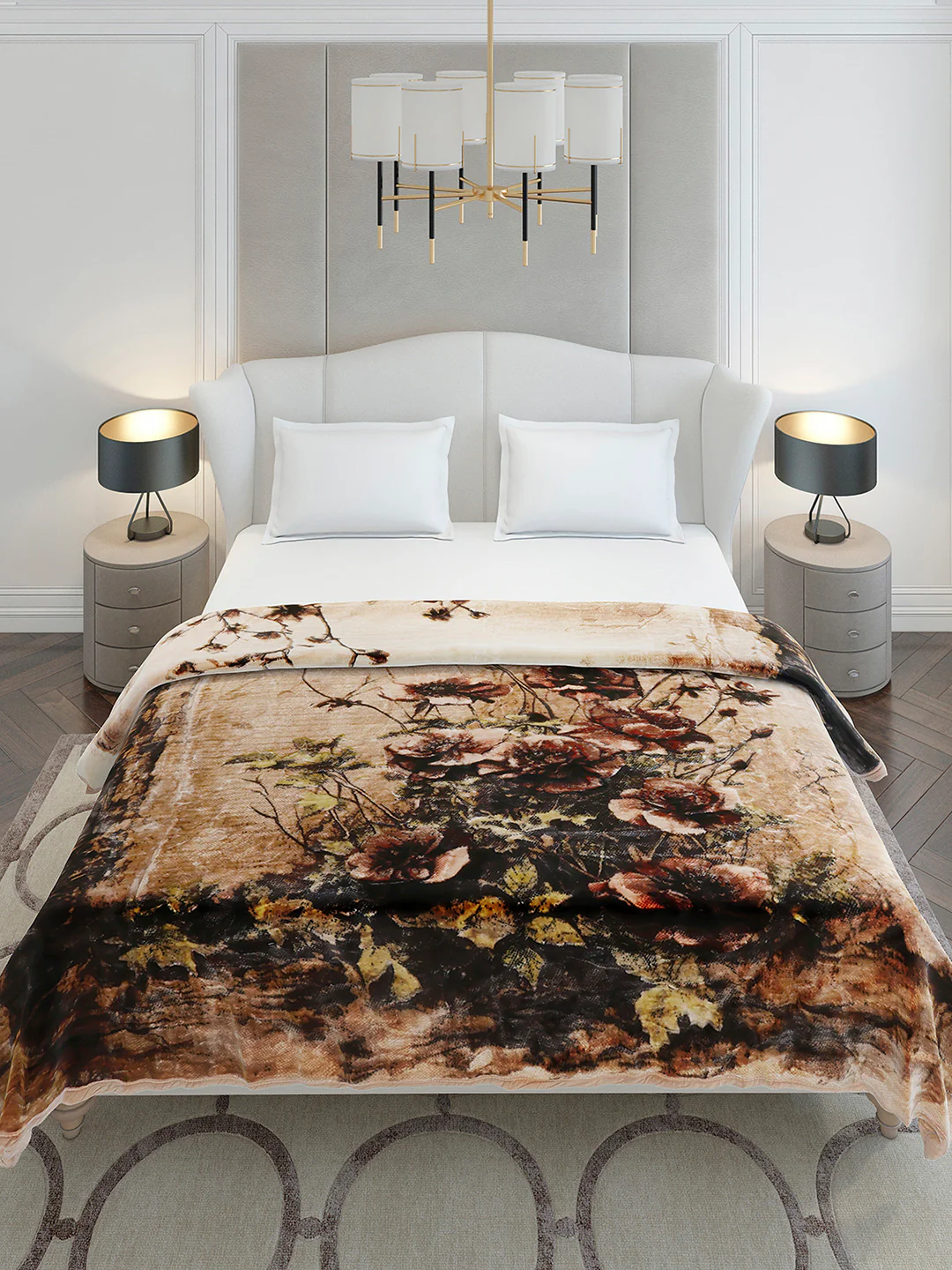 Floral Printed Double Bed 2 Ply, 947 GSM Blanket for Heavy Winter - (Bandhan) with Fragrance - Image 3