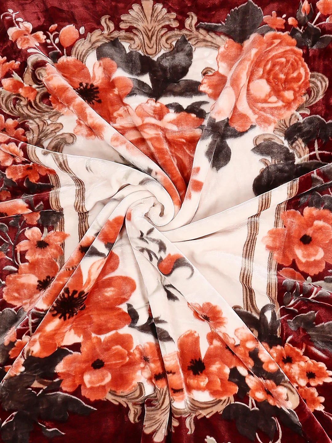 Floral Printed Double Bed 2 Ply, 947 GSM Blanket for Heavy Winter - (Bandhan) with Fragrance - Image 7