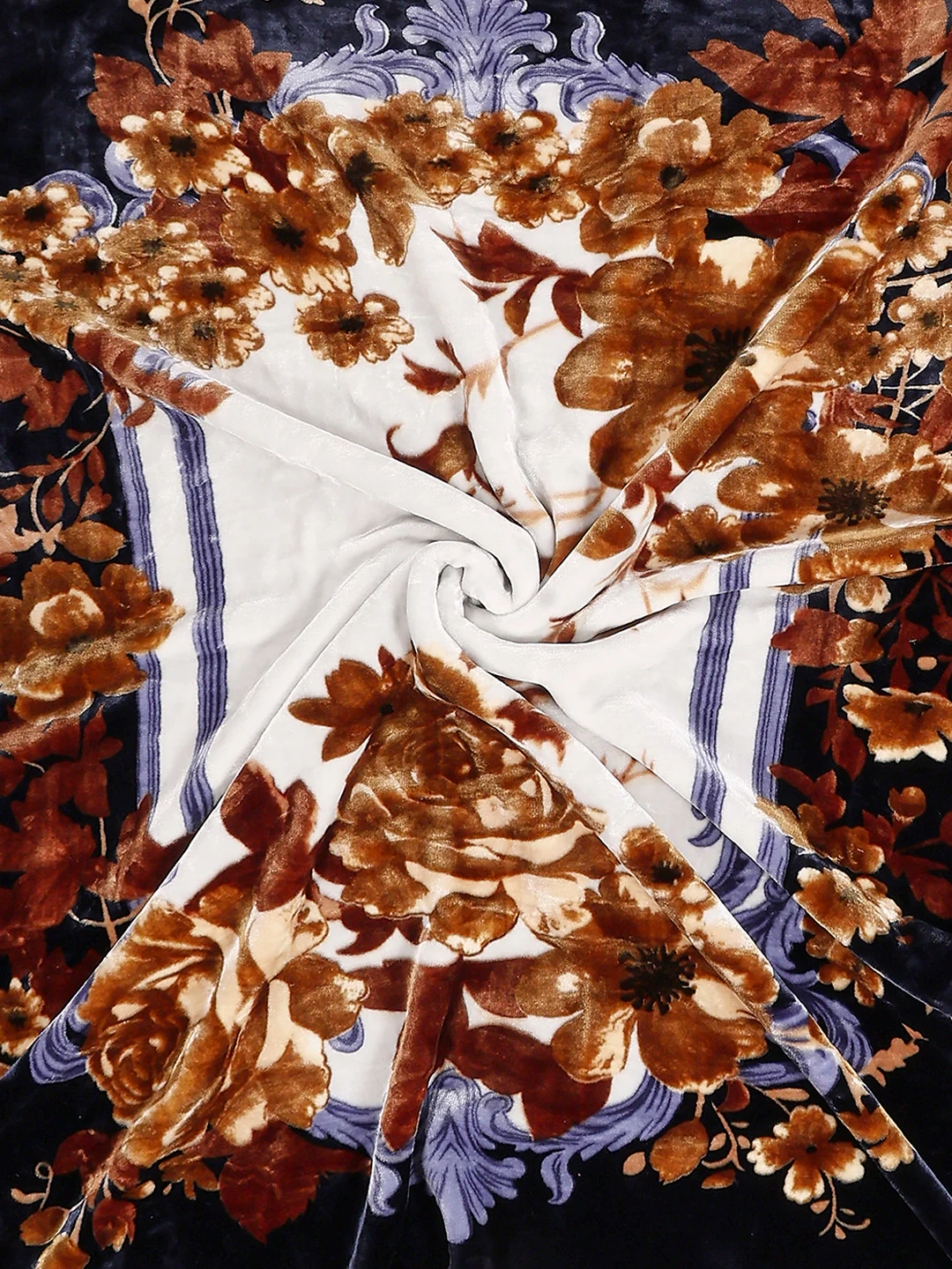 Floral Printed Double Bed 2 Ply, 947 GSM Blanket for Heavy Winter - (Bandhan) with Fragrance - Image 7
