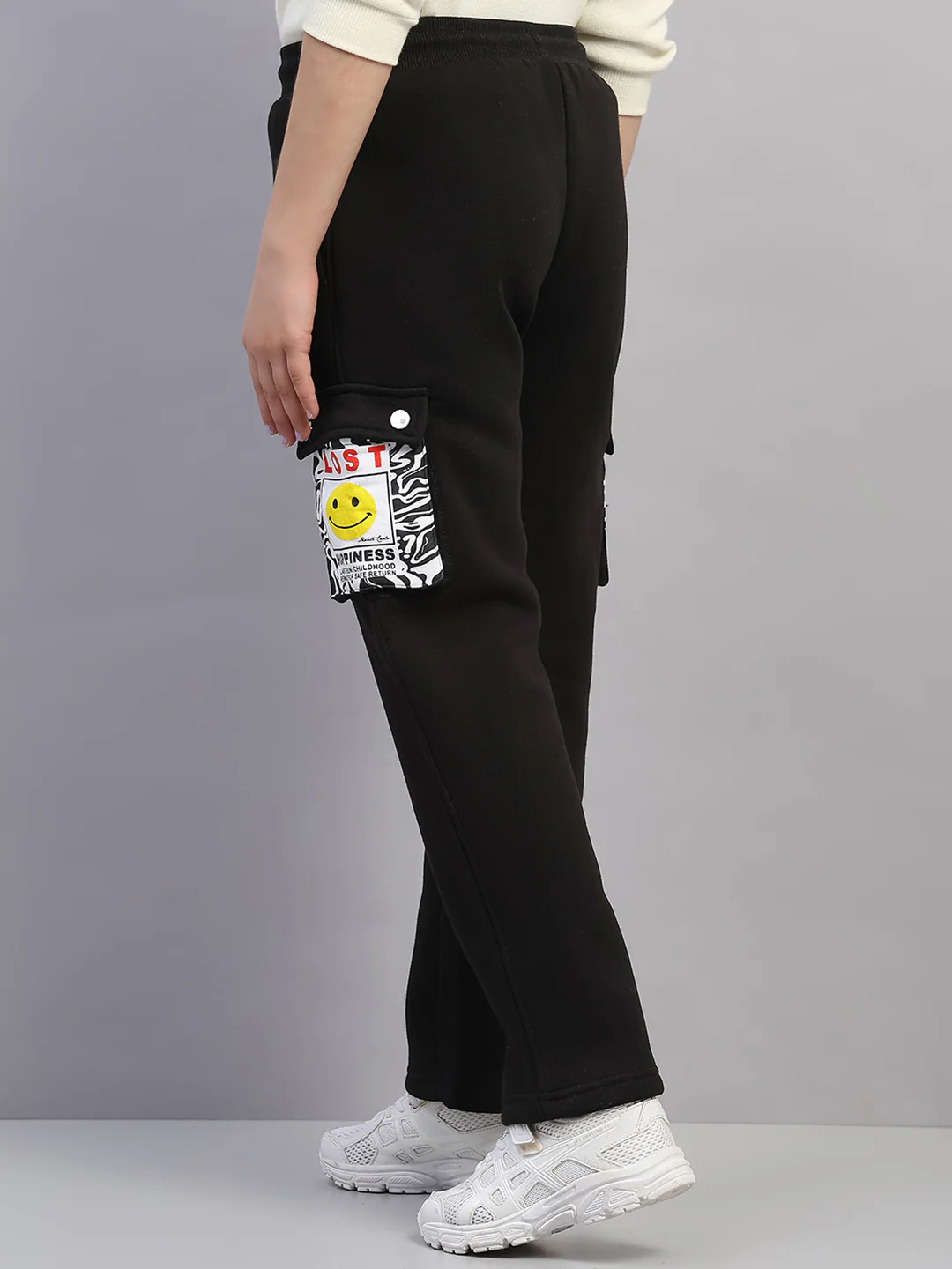 Girls Black Printed Regular Fit Lower - Image 5