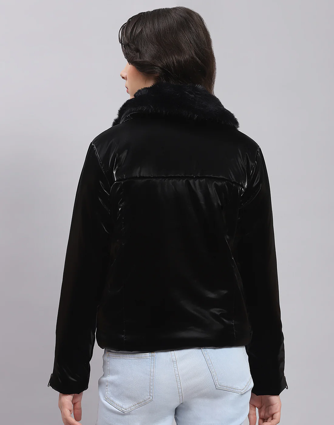 Girls Black Solid Collar Full Sleeve Girls Jacket - Image 6