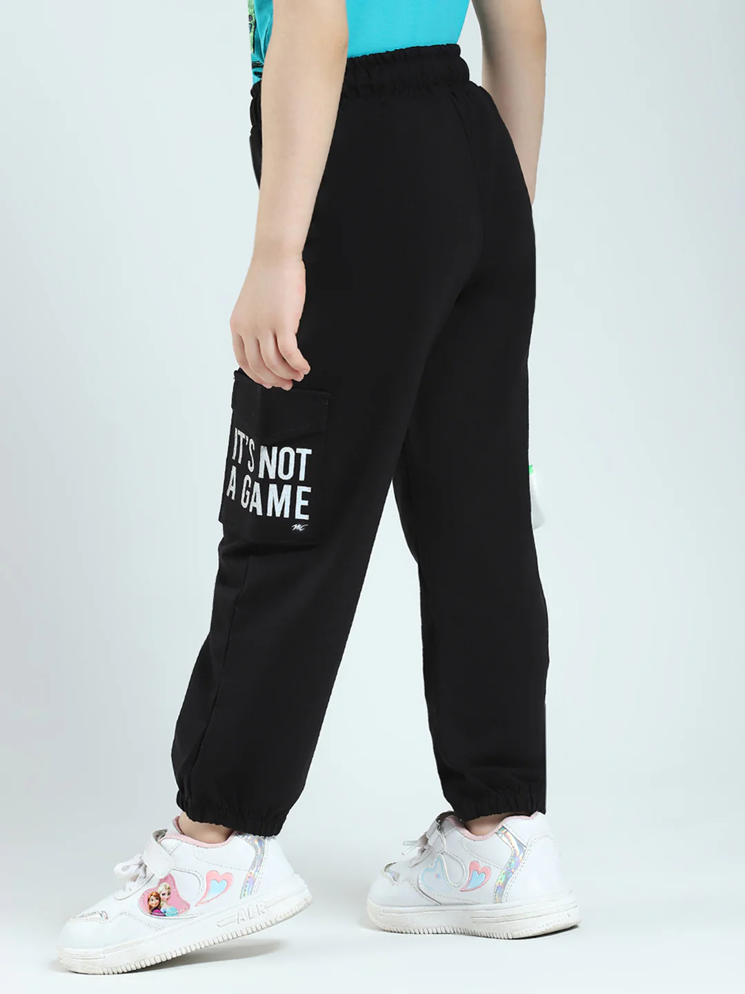 Girls Black Solid Regular Fit Lower - Image 5
