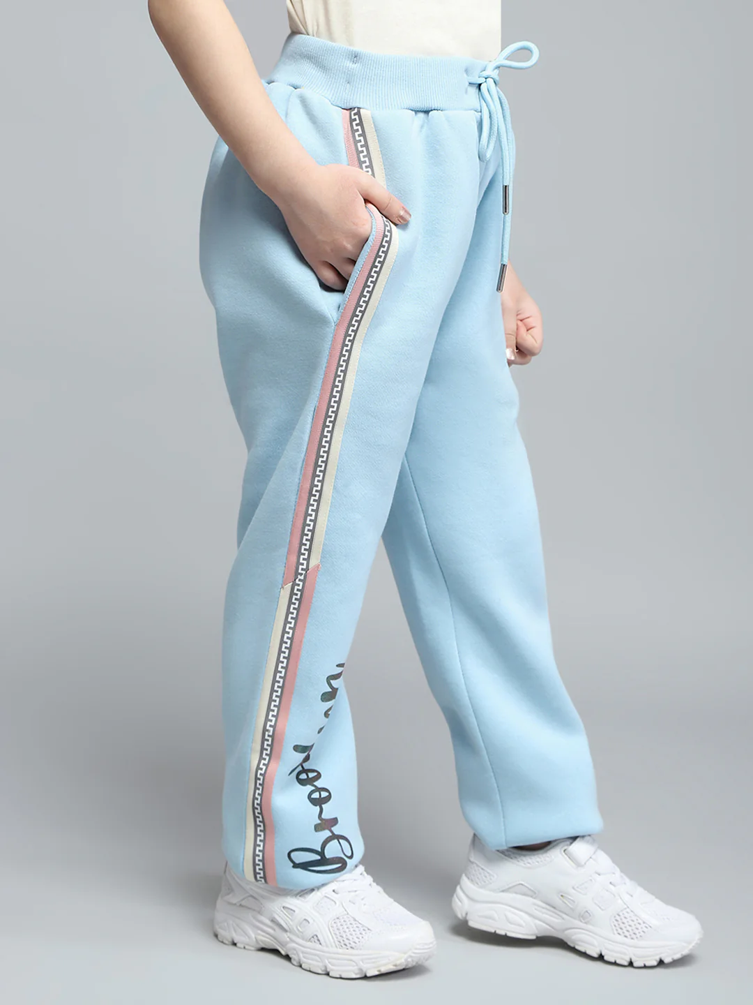 Girls Blue Printed Regular Fit Lower - Image 4