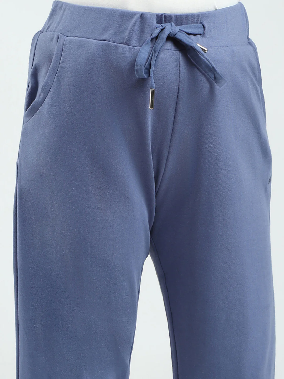 Girls Blue Solid Regular Fit Capri - Image 6