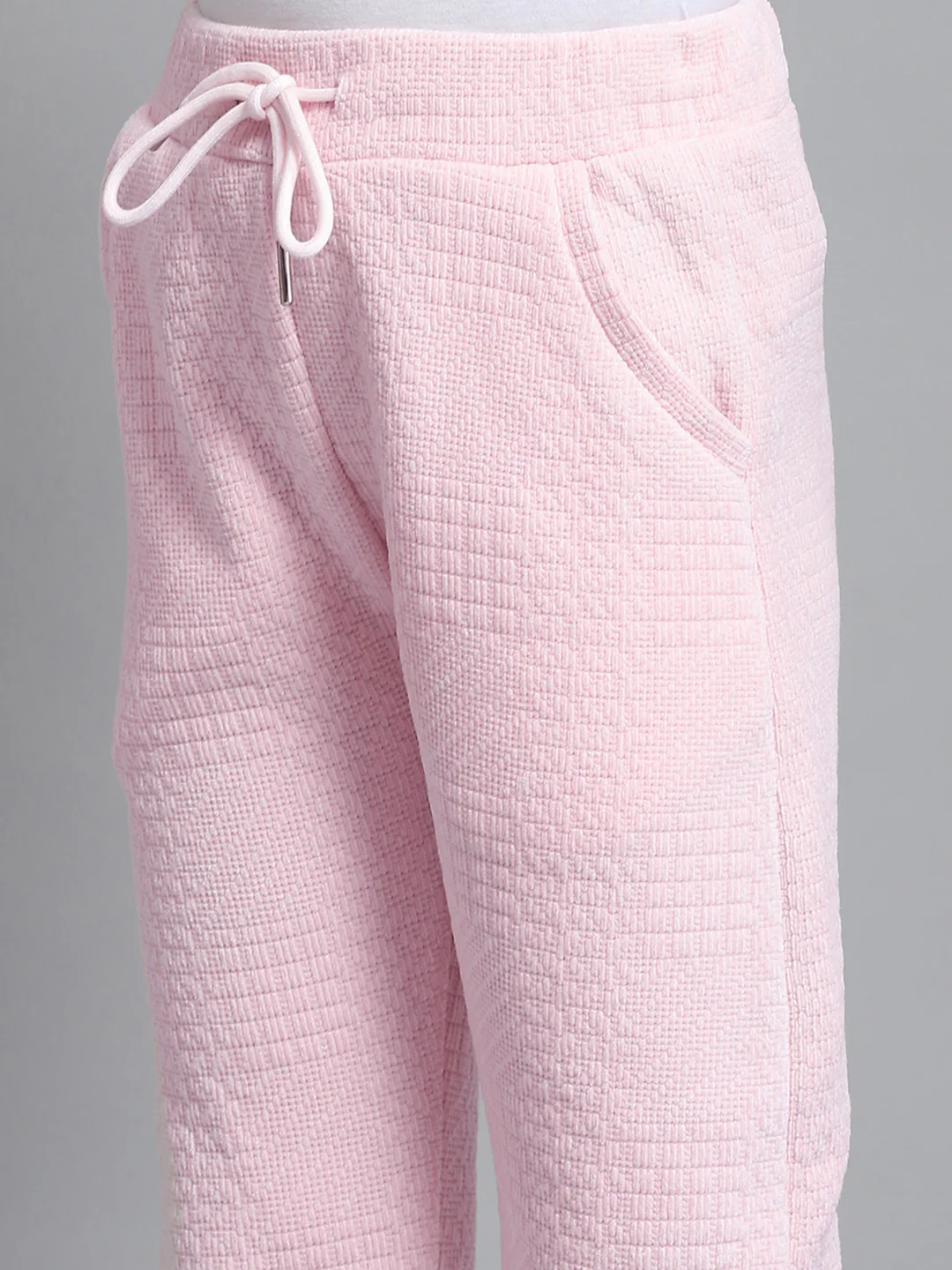 Girls Pink Self Design Collar Full Sleeve Cords Set - Image 8