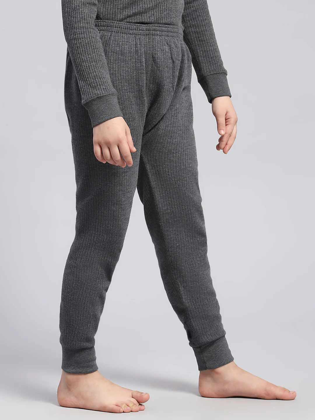 Girls Charcoal Solid Thermal Lower - Image 4