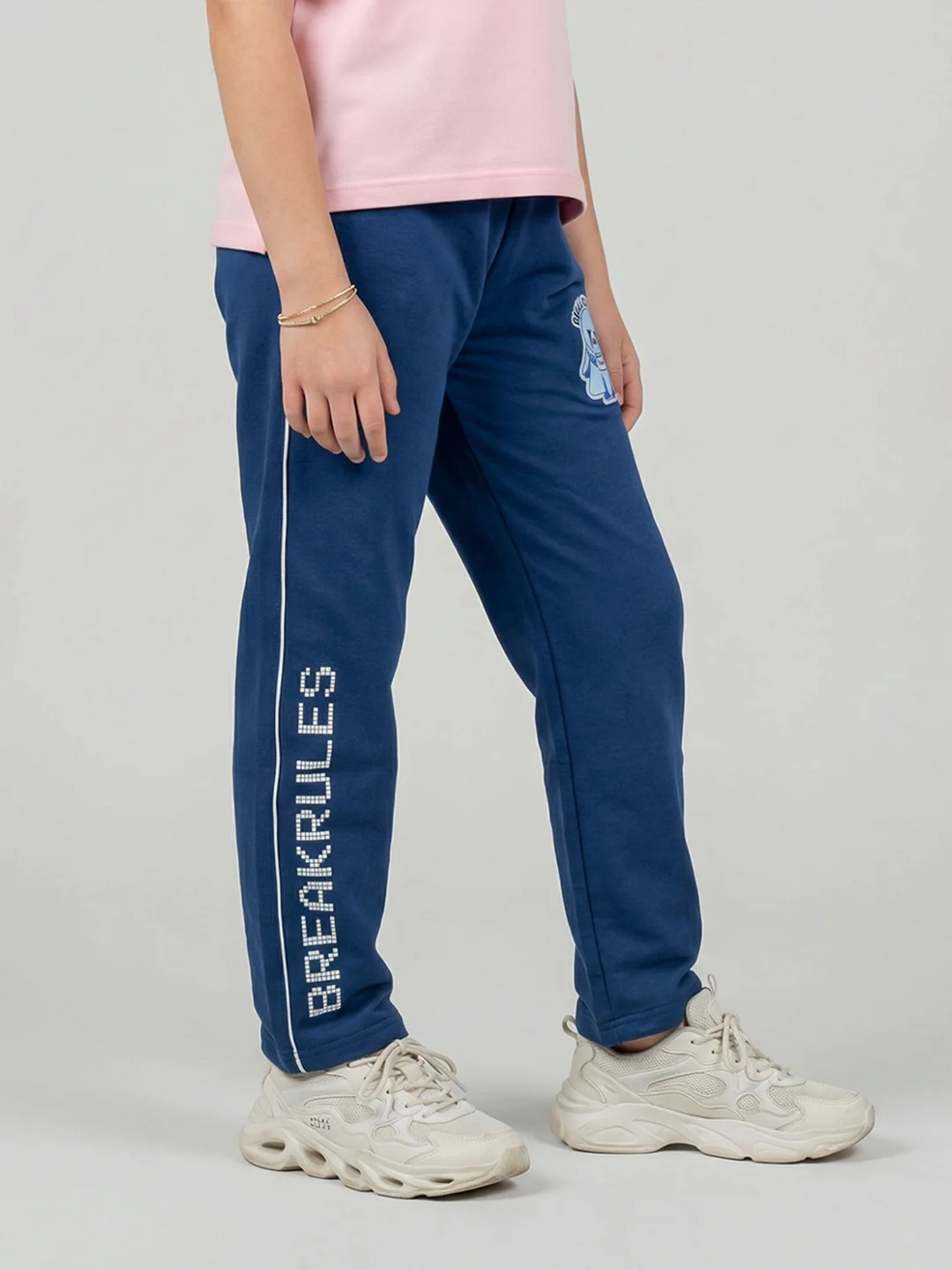 Girls Dark Blue Printed Regular Fit Lower - Image 2