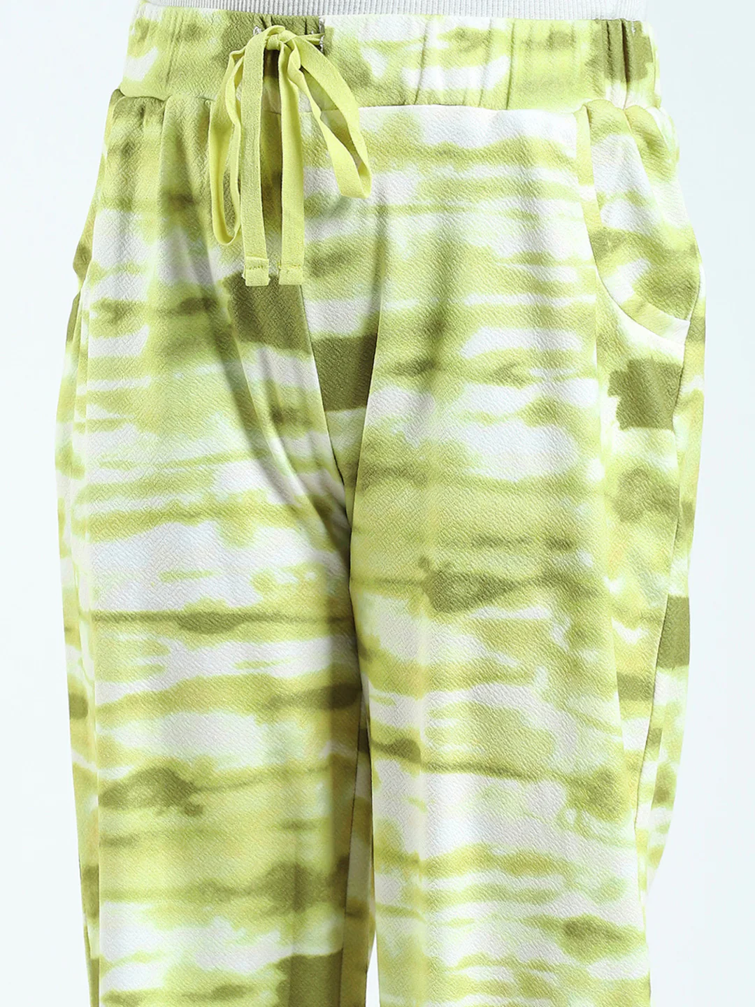 Girls Green Printed Round Neck Half Sleeve Cords Set - Image 8