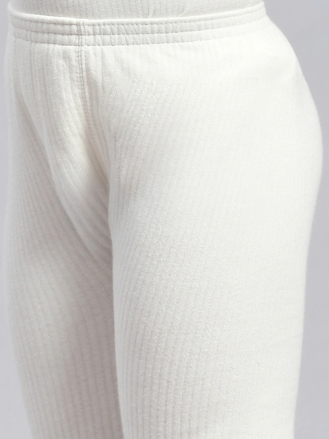 Girls Off White Solid Thermal Lower - Image 7
