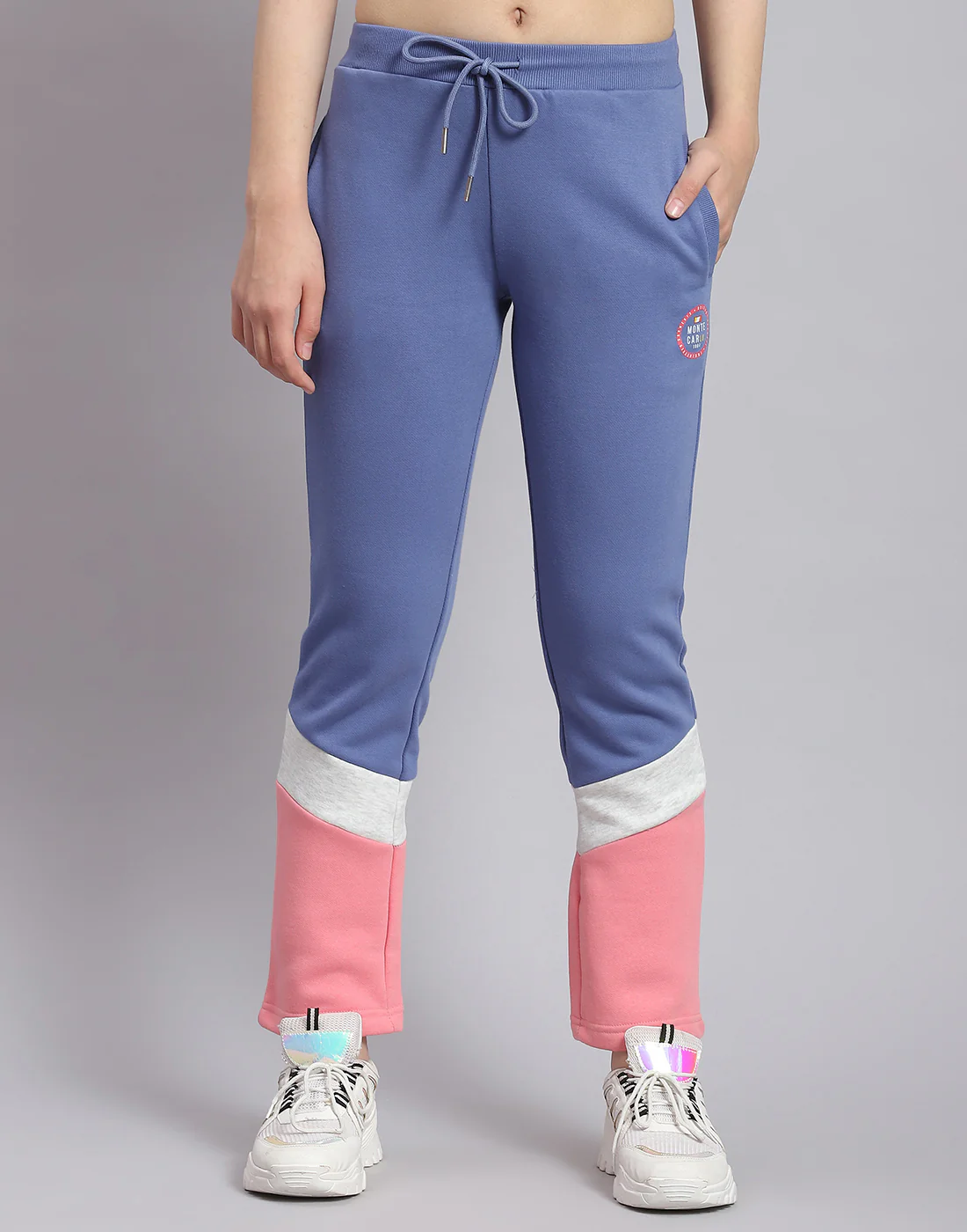Girls Peach Printed Round Neck Full Sleeve Tracksuit - Image 7