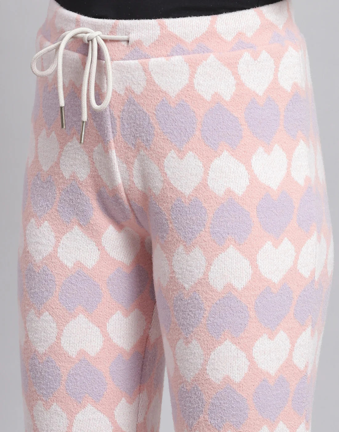 Girls Peach Self Design T Neck Full Sleeve Cords Set - Image 8