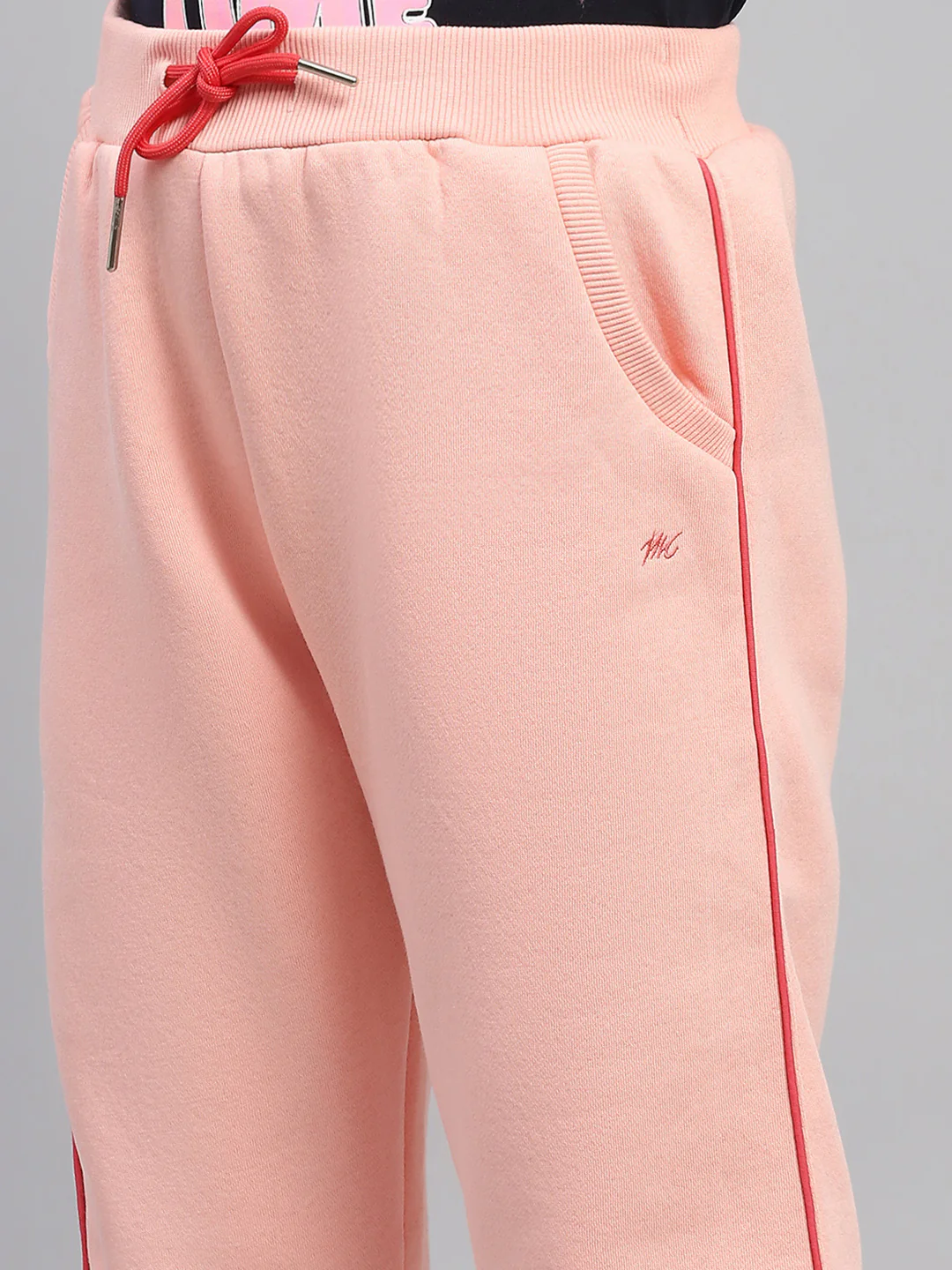 Girls Peach Solid Regular Fit Lower - Image 6