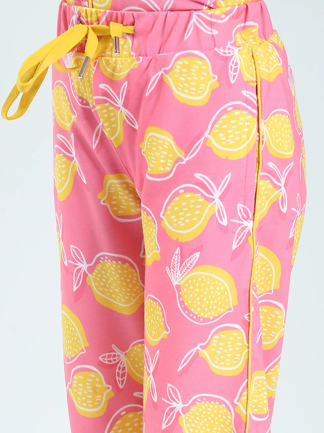 Girls Pink Printed Collar Half Sleeve Lower Set - Image 8