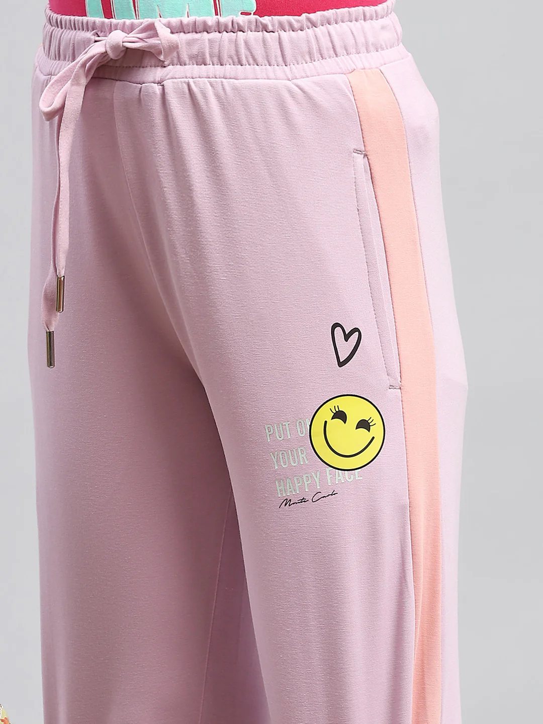 Girls Pink Printed Regular Fit Lower - Image 6