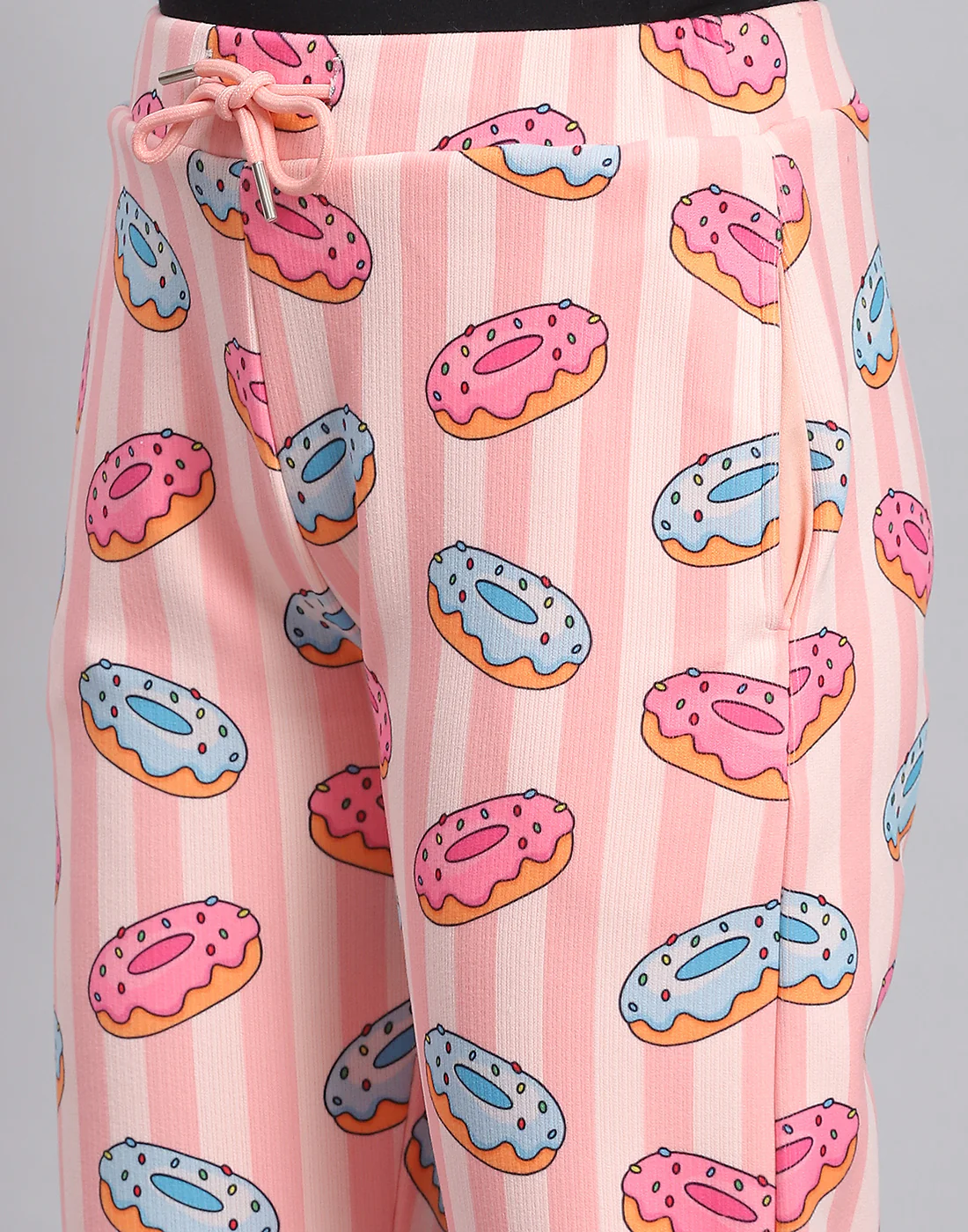 Girls Pink Printed Round Neck Full Sleeve Cords Set - Image 8