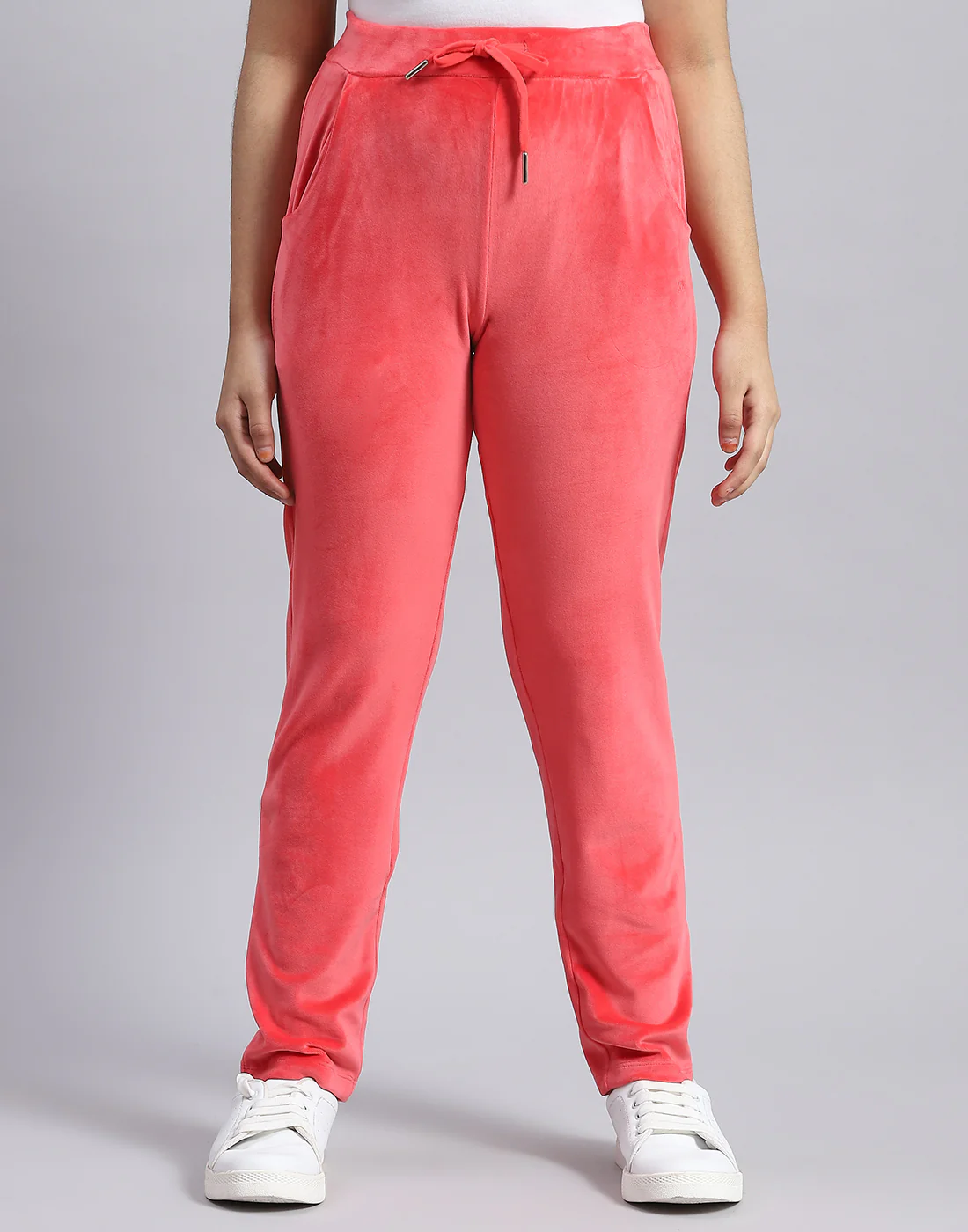 Girls Pink Solid Hooded Full Sleeve Tracksuit - Image 8