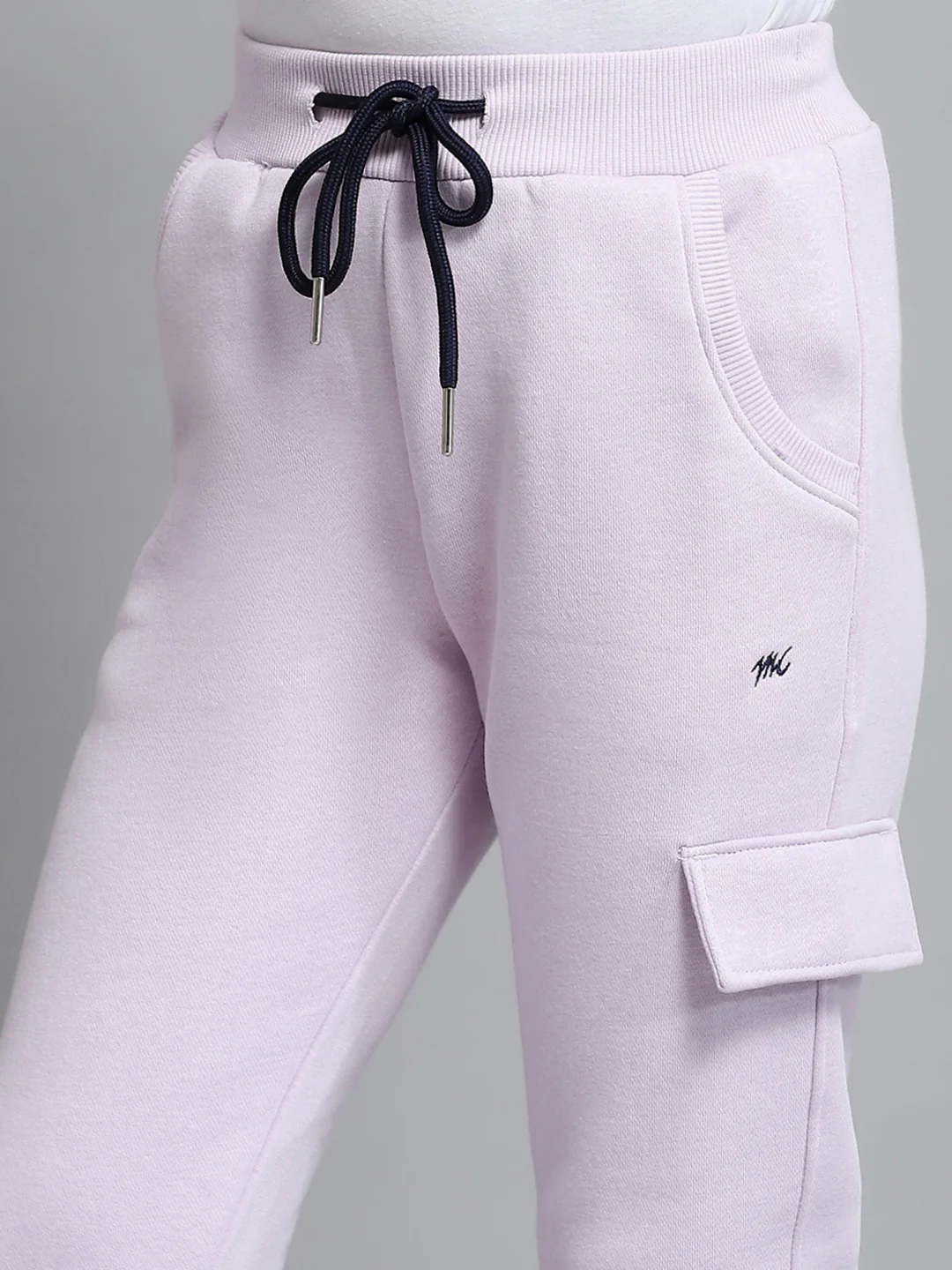 Girls Purple Printed Hooded Full Sleeve Tracksuit - Image 8