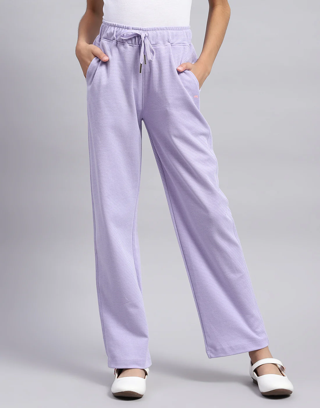 Girls Purple Printed Round Neck Half Sleeve Cords Set - Image 9