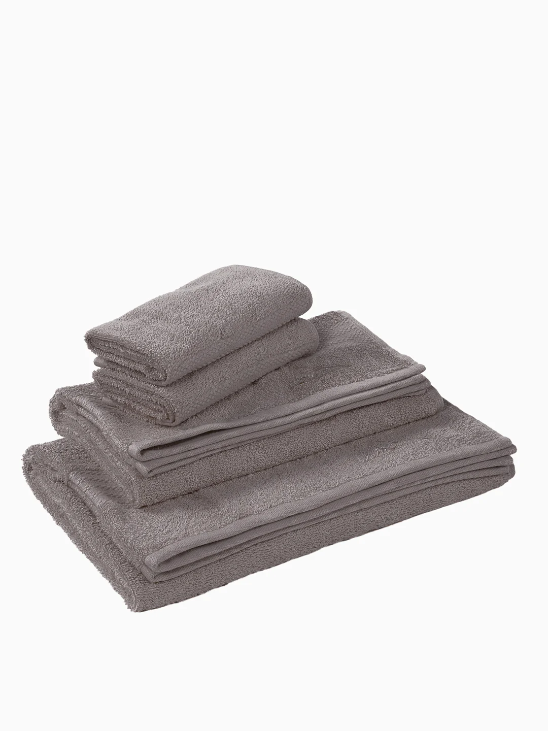Grey 100% Cotton Solid 380 GSM Bath Towel Jazz 4 Pc Set Gifting Box Pack - Image 4