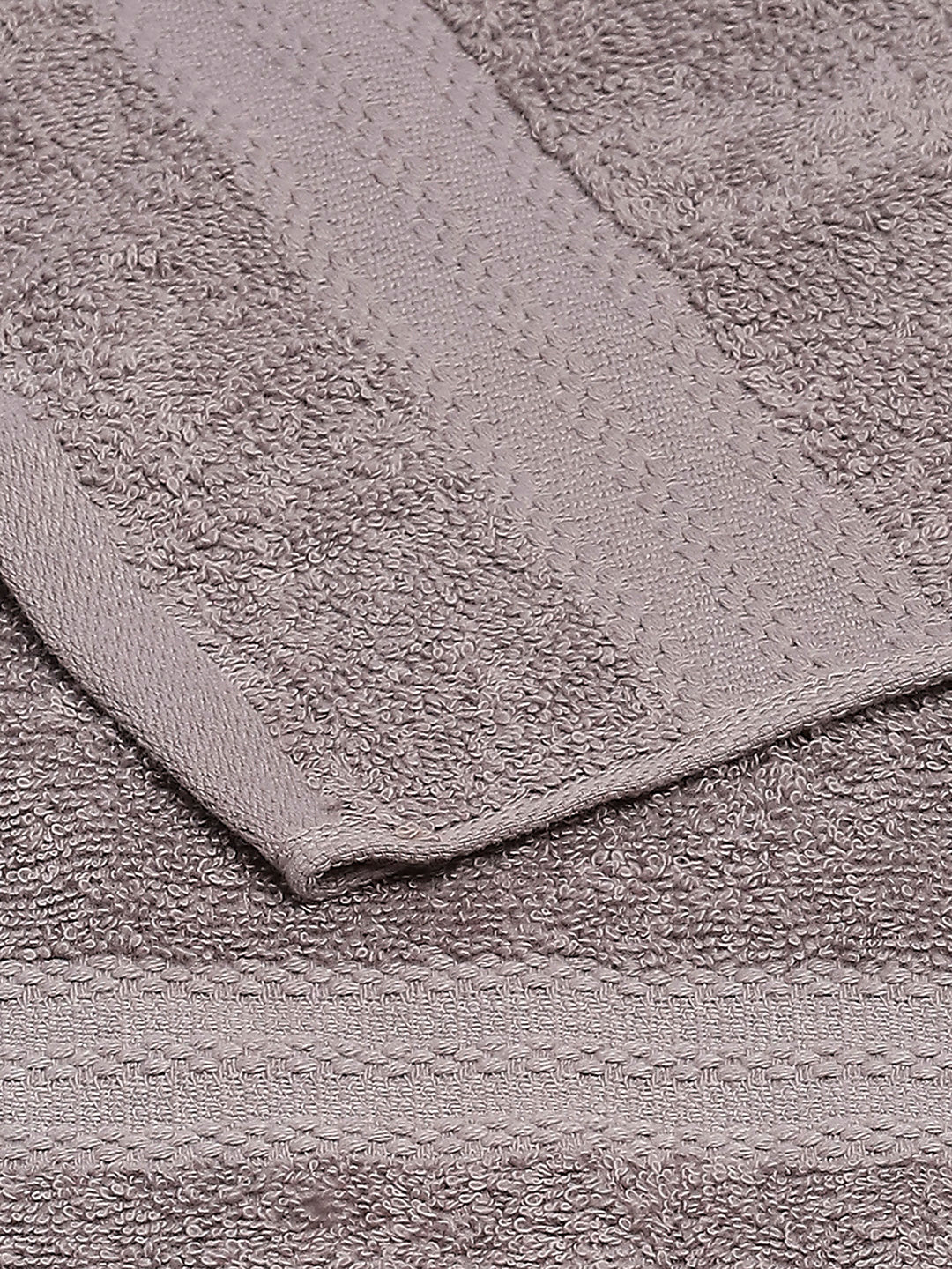 Grey Cotton Solid 380 GSM 2 Bath Towel & 2 Hand Towel - Image 4
