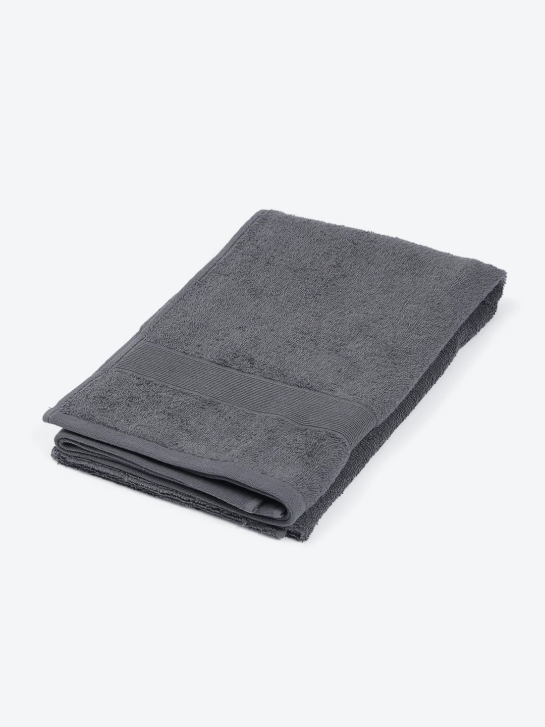 Grey Cotton Solid 380 GSM Bath Towel (Albella) - Image 2