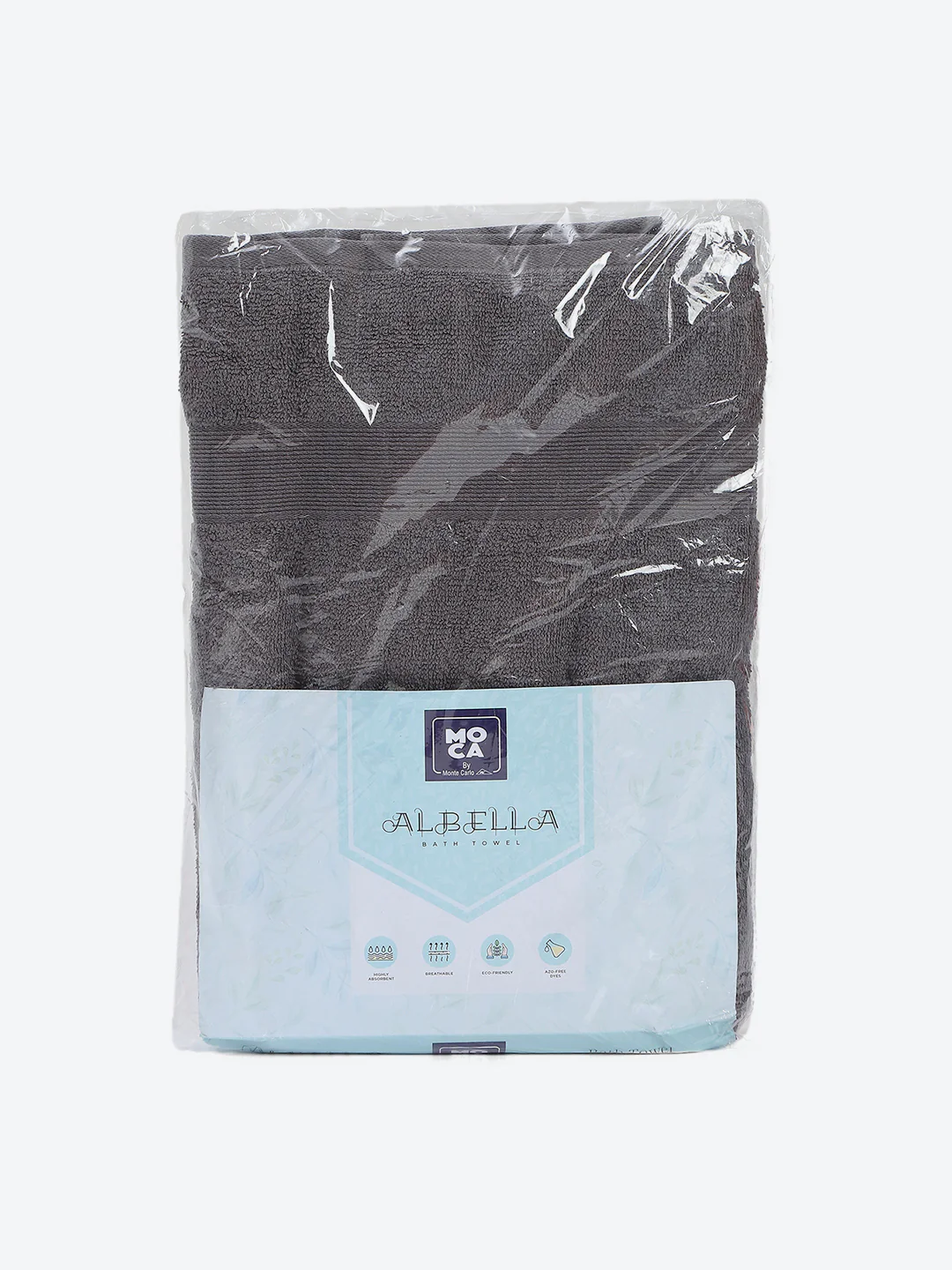 Grey Cotton Solid 380 GSM Bath Towel (Albella) - Image 5
