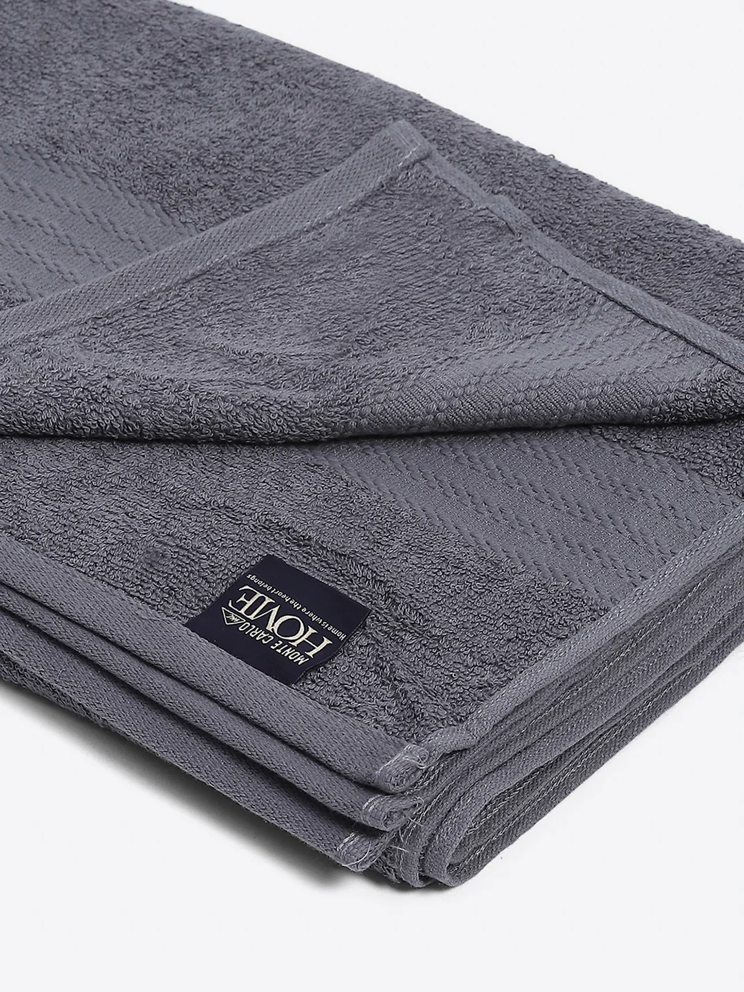 Grey Cotton Solid 400 GSM Bath Towel (Jazz) - Image 3